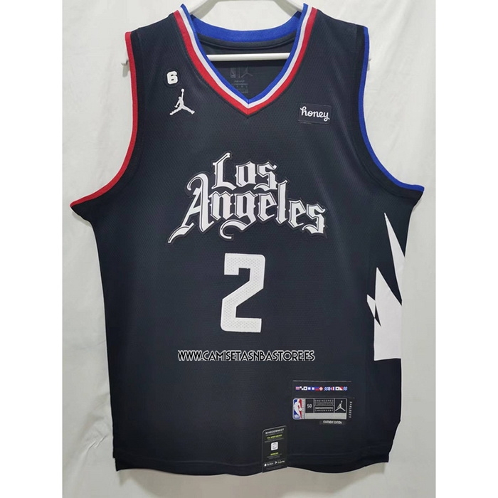 Kawhi Leonard NO 2 Camiseta Los Angeles Clippers Statement 2022-23 Negro